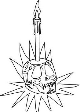 Scary Candlestick Holder Coloring Pages