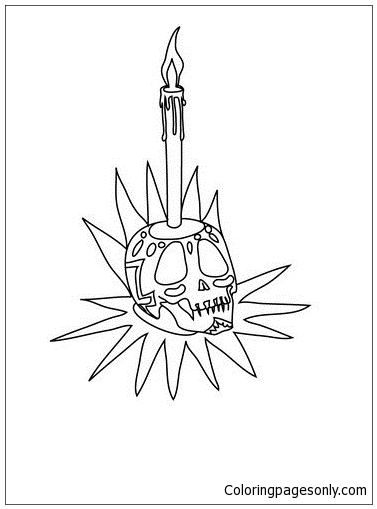 Scary Candlestick Holder Coloring Page