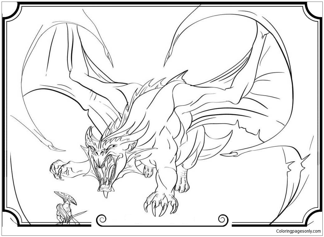 Scary Dragon 2 Coloring Pages