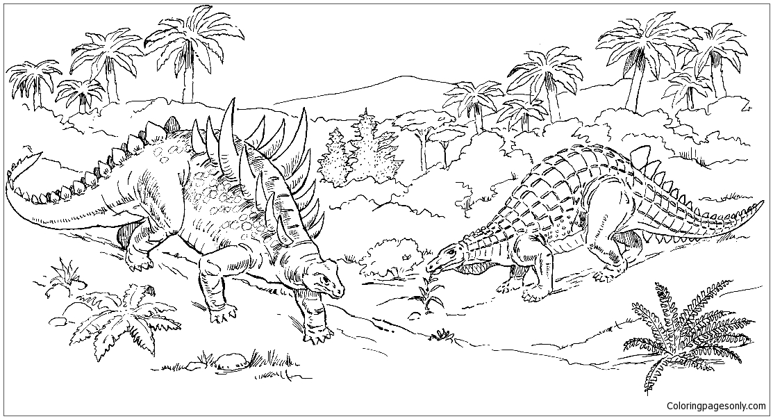 Download Scelidosaurus And Polacanthus Coloring Pages Dinosaurs Coloring Pages Free Printable Coloring Pages Online