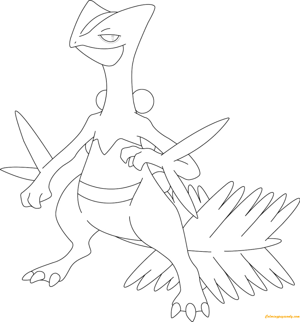 sceptile coloring page pokemon