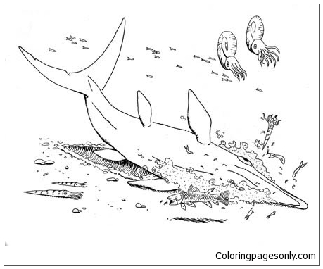 Ichthyosaurus krabben van Ichthyosaur