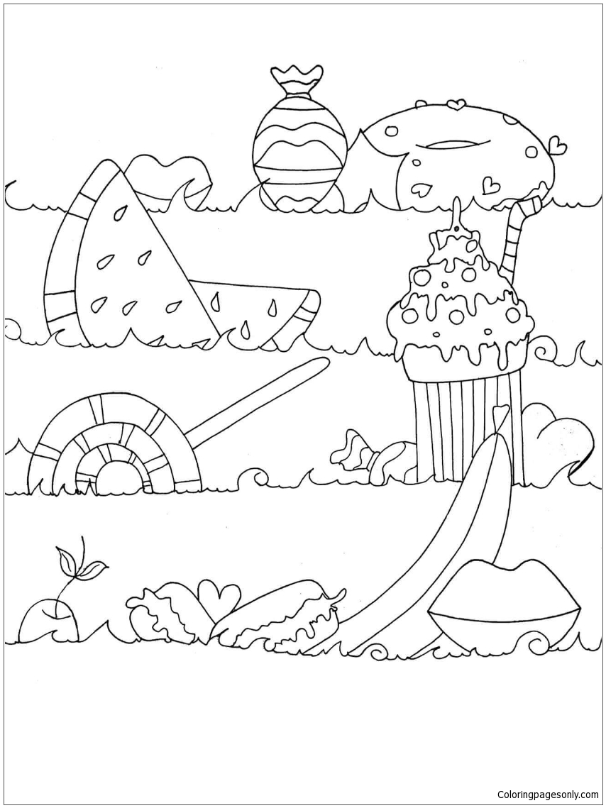 Sea of Sweets Coloring Page