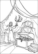 Princess Belle in the attic from Beauty and the Beast Coloring Page