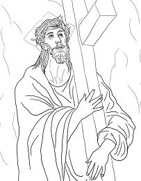 Second Station – Jesus Carries His Cross Coloring Pages