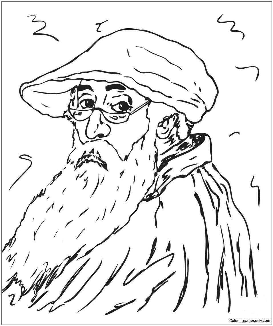 Self Portrait By Camille Pissarro Coloring Page
