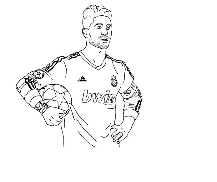 Sergio Ramos-image1 Coloring Pages - Soccer Players Coloring Pages