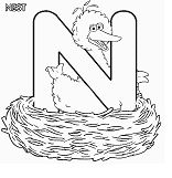 Sesame Street Letter N Coloring Page