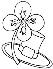 Shamrock and Hat – St Patricks Day Coloring Pages