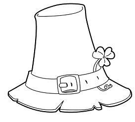 Shamrock And Hat Coloring Page