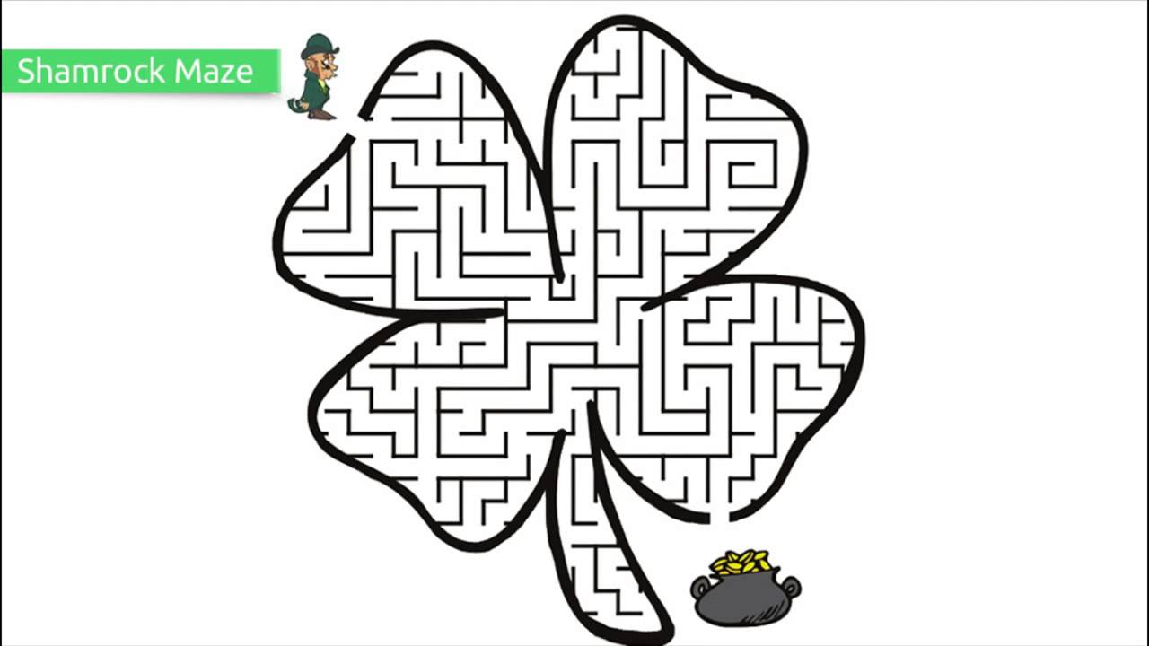 Shamrock maze Coloring Pages