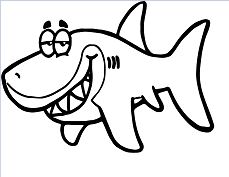 Shark Funny Fish Coloring Page