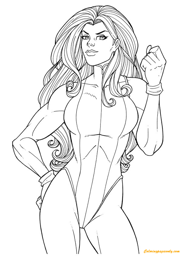 She-Hulk from Avengers Coloring Page
