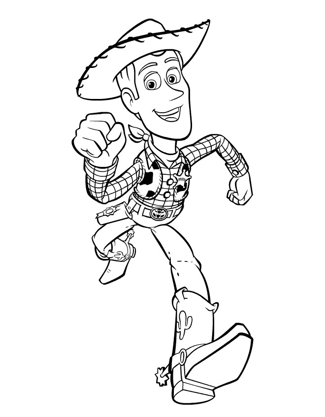Sheriff Woody is running Coloring Pages