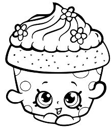 Shopkins Cupcake Coloring Page