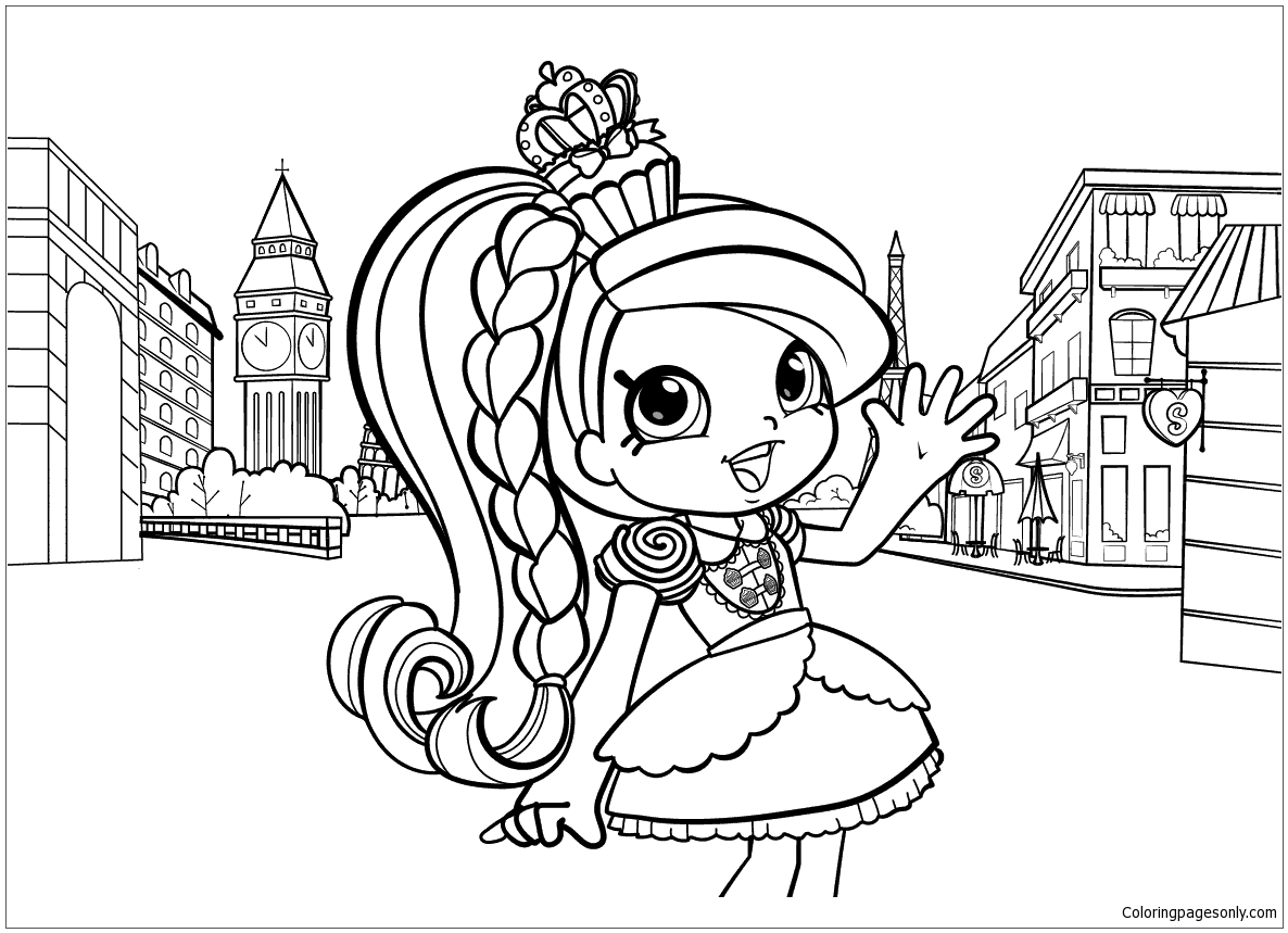 Shopkins Girl in Europe Coloring Pages - Shopkins Coloring Pages