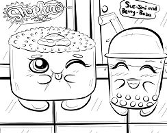 Shopkins Sushi And Betty Boba Coloring Page