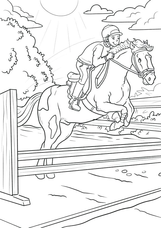 Showjumping Barbie Horse Coloring Page