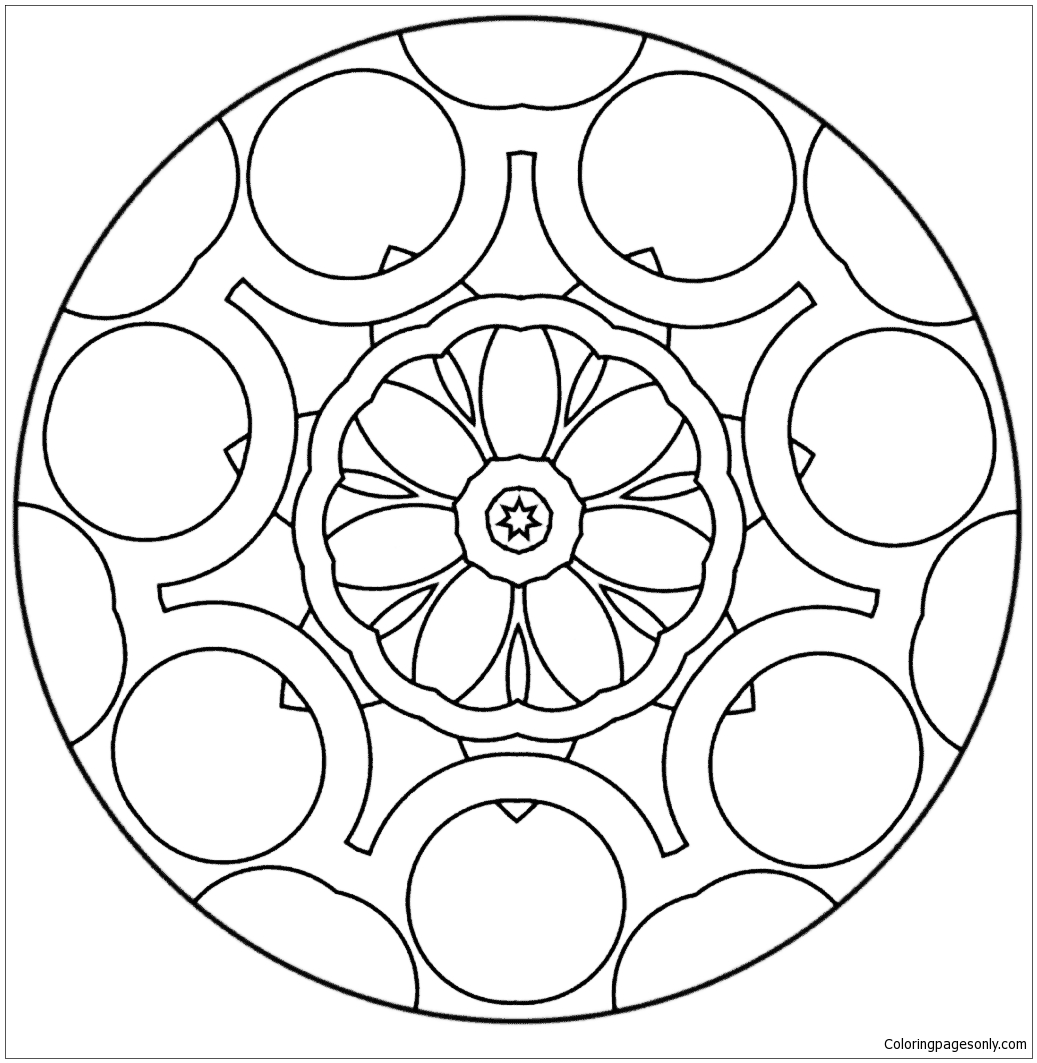 Simple Abstract Mandala Coloring Pages