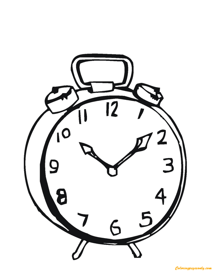 Simple Alarm Clock Coloring Pages Clock Coloring Pages Coloring Pages For Kids And Adults