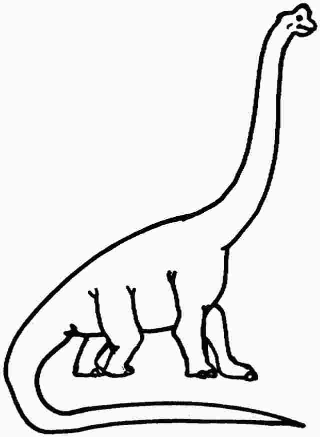 Раскраска Простой динозавр апатозавр с длинной шеей и хвостом