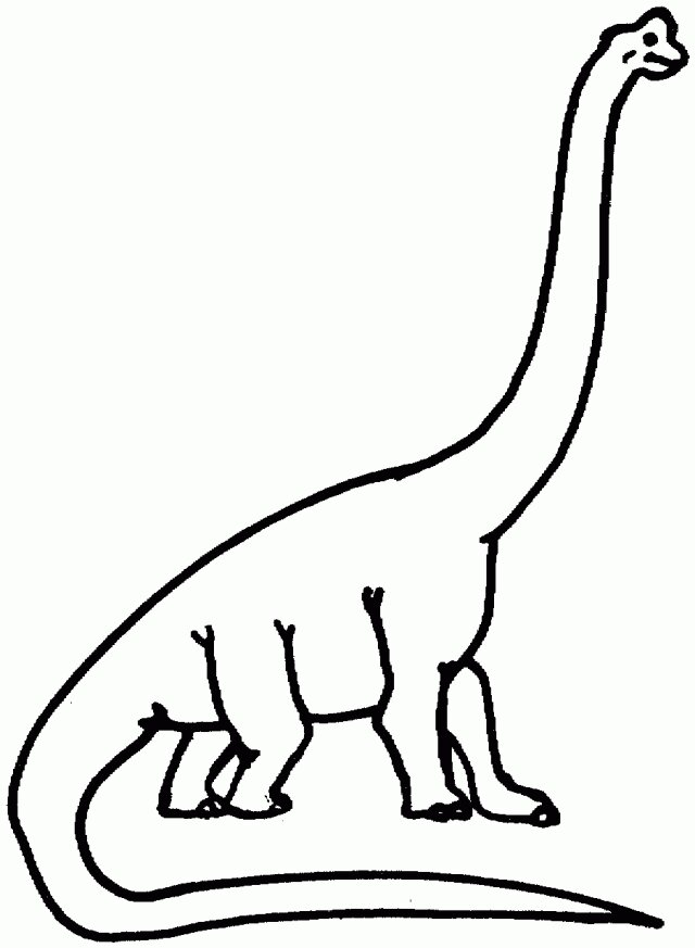 Simple Apatosaurus Dinosaur With Long Neck And Tail Coloring Pages