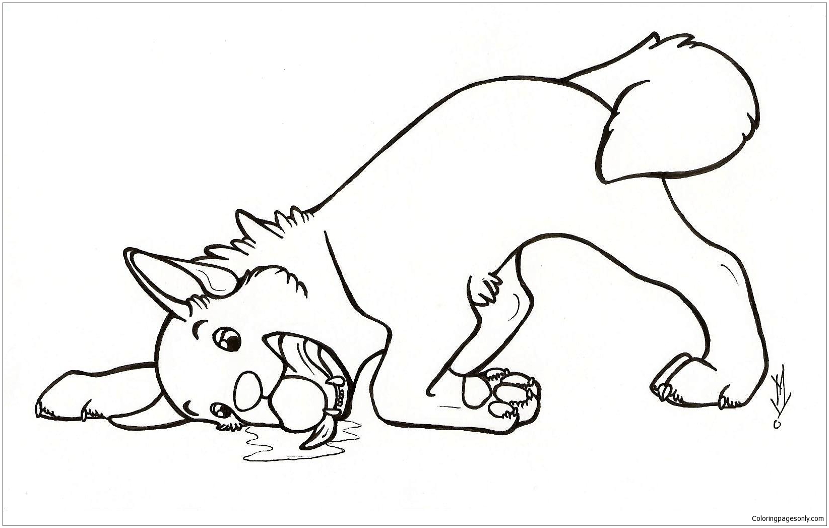 Simple Dog Coloring Page