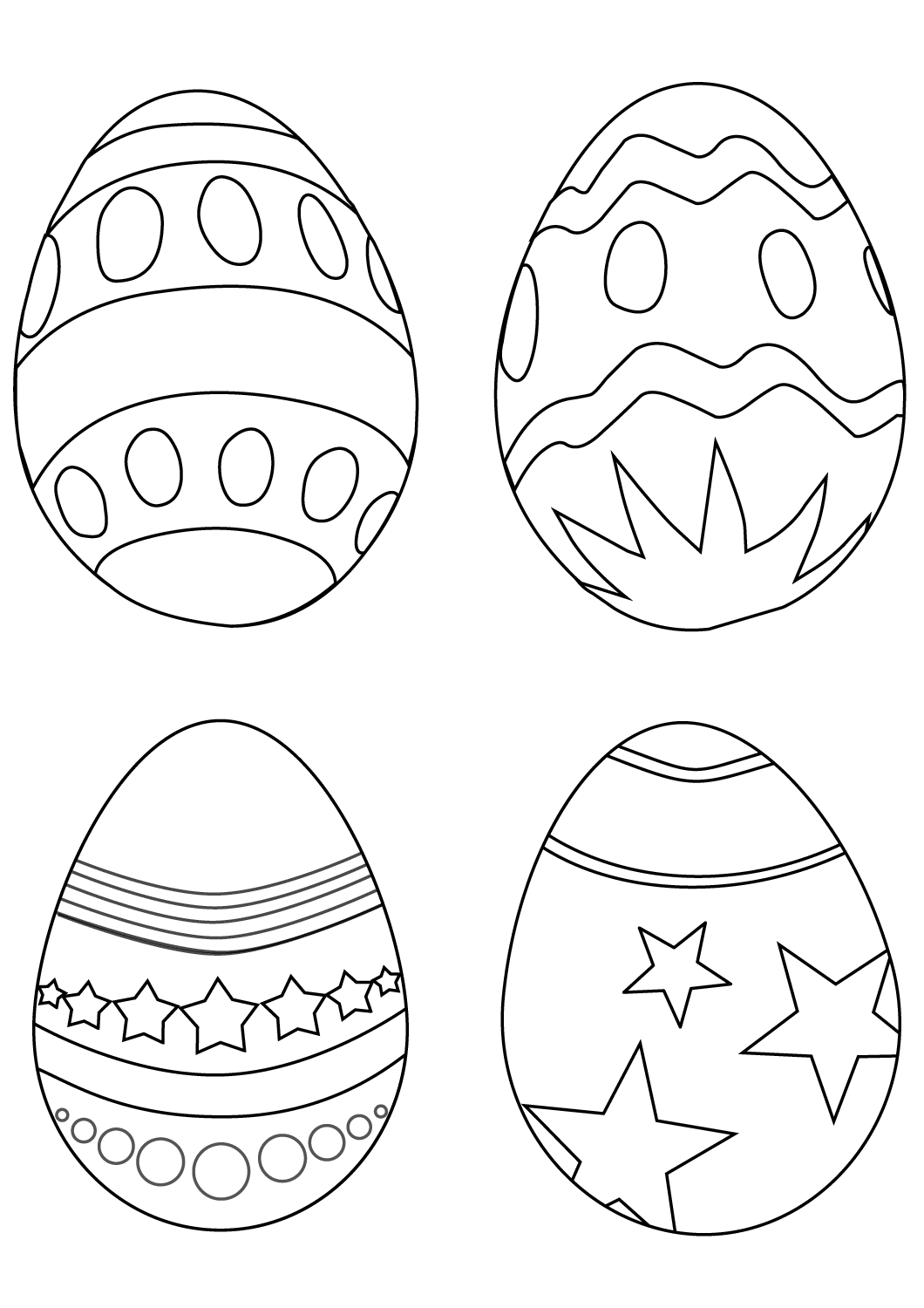 Simple Easter Eggs Coloring Pages