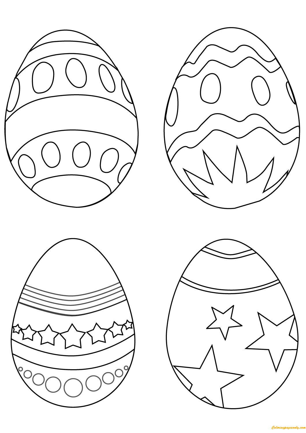 Simple Easter Eggs Coloring Page Free Printable Coloring Pages