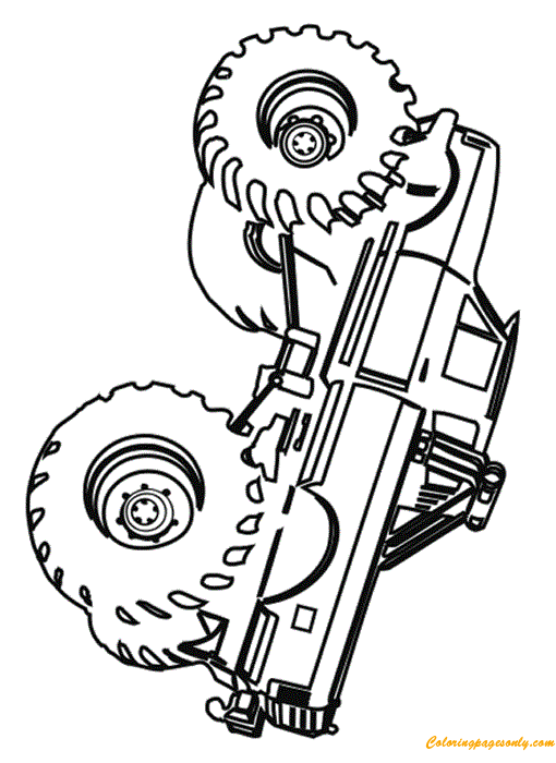 simple grave digger monster truck coloring page  free