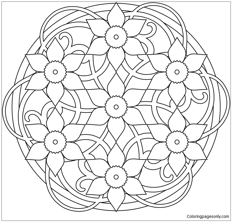 Simple Mandala 5 Coloring Page