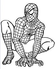 Simple Spiderman 1 Coloring Page