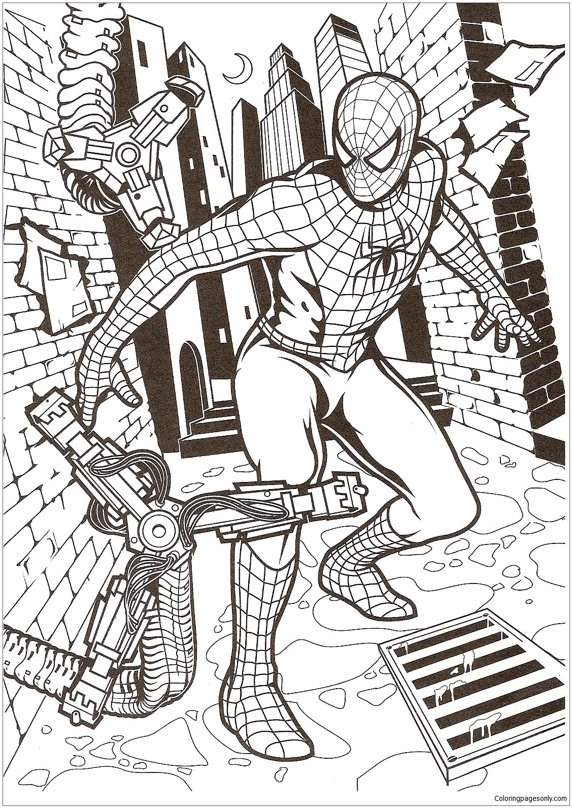 Simple Spiderman Coloring Pages