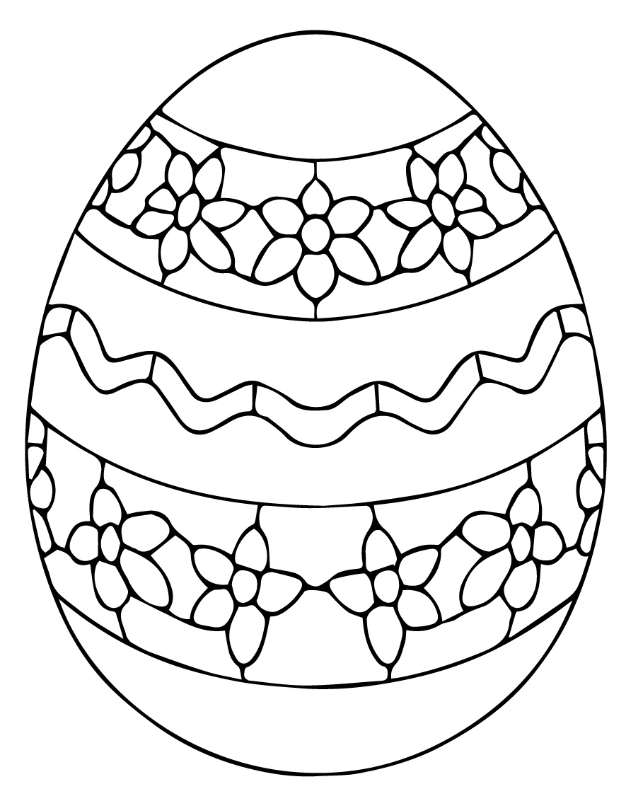 Simple Ukrainian Easter Egg Coloring Page