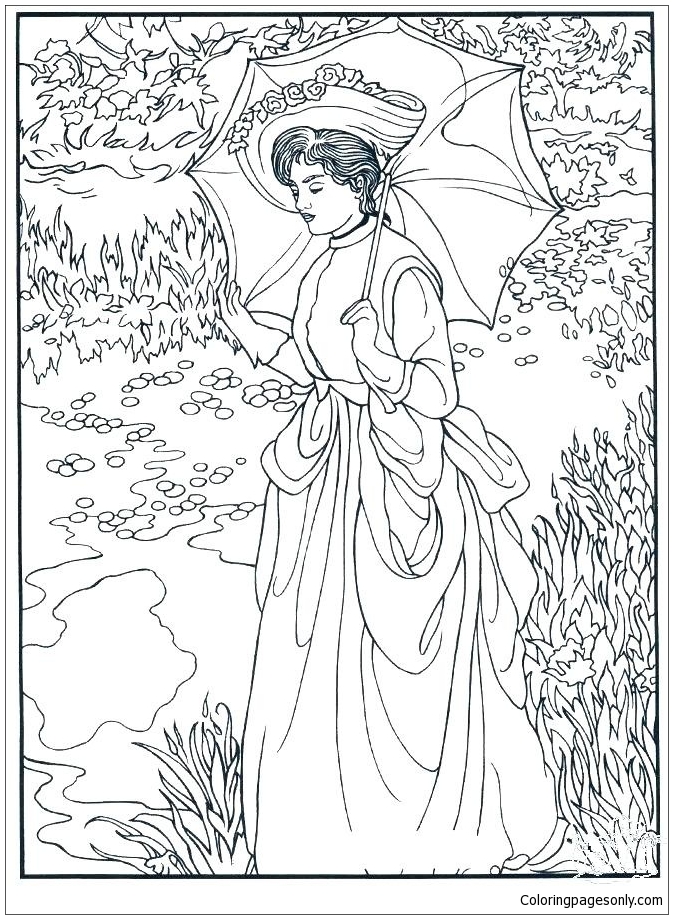 Singer Sarent, A Morning Walk Coloring Pages