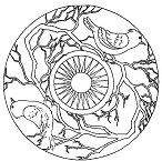 Singing Birds Mandala Coloring Pages
