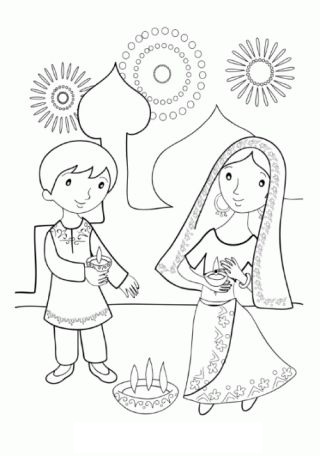 Sister Celebrates New Year Party Coloring Pages