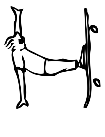 Skateboard Letter H Coloring Pages