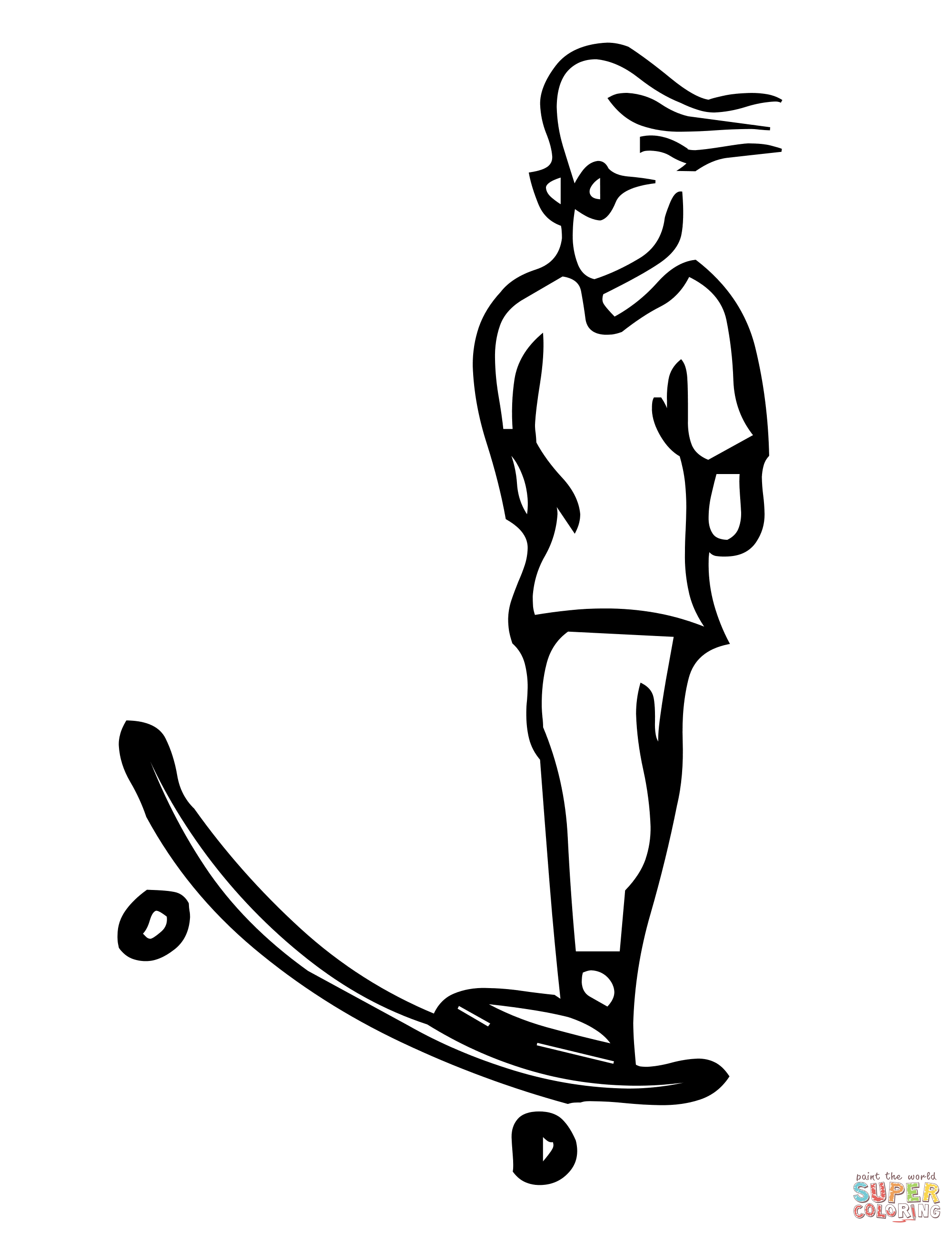 Skateboard Letter J Coloring Pages