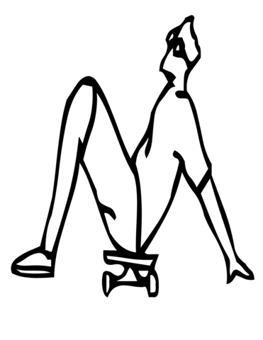 Skateboard Letter M Coloring Pages