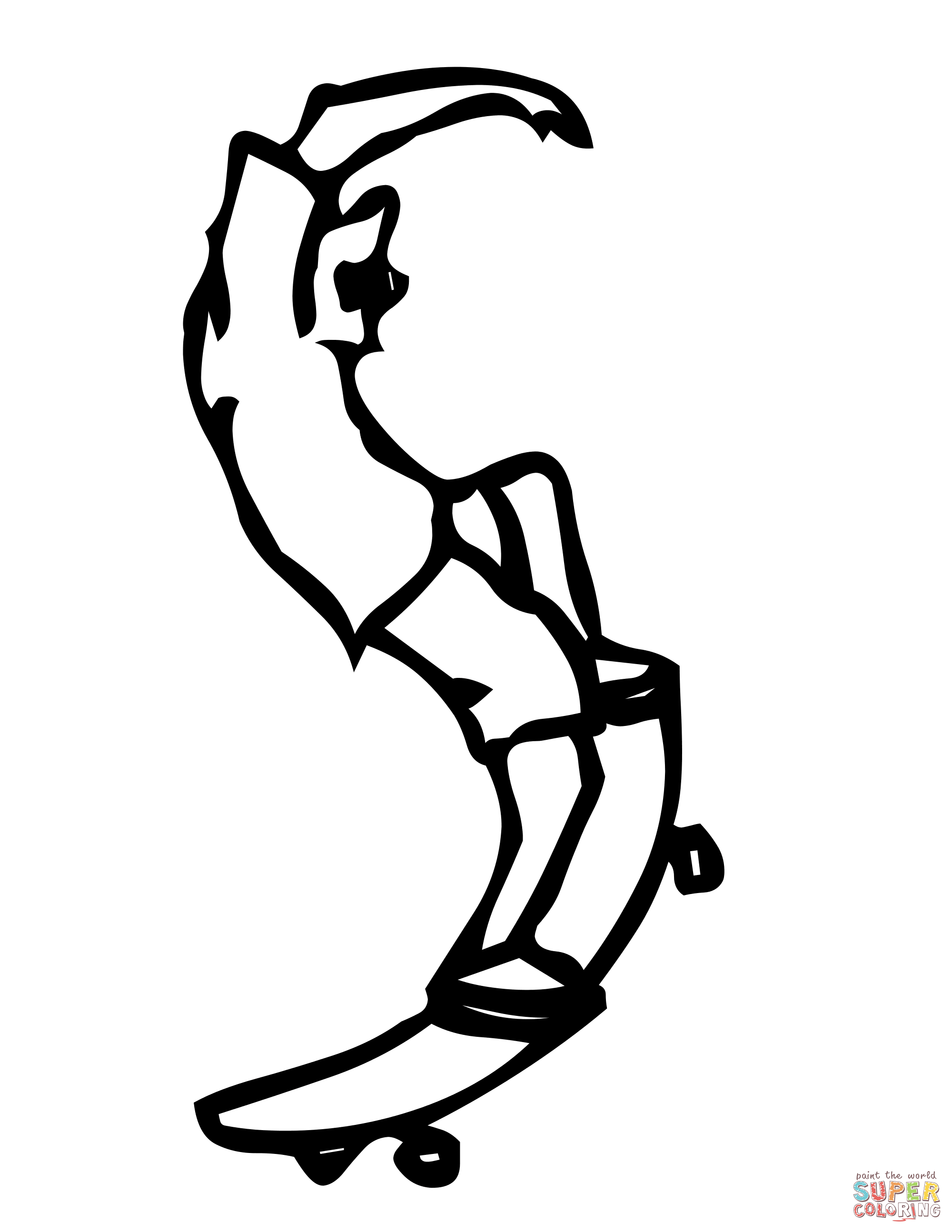 Skateboard Letter S Coloring Pages