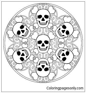 Skull Mandala Coloring Pages
