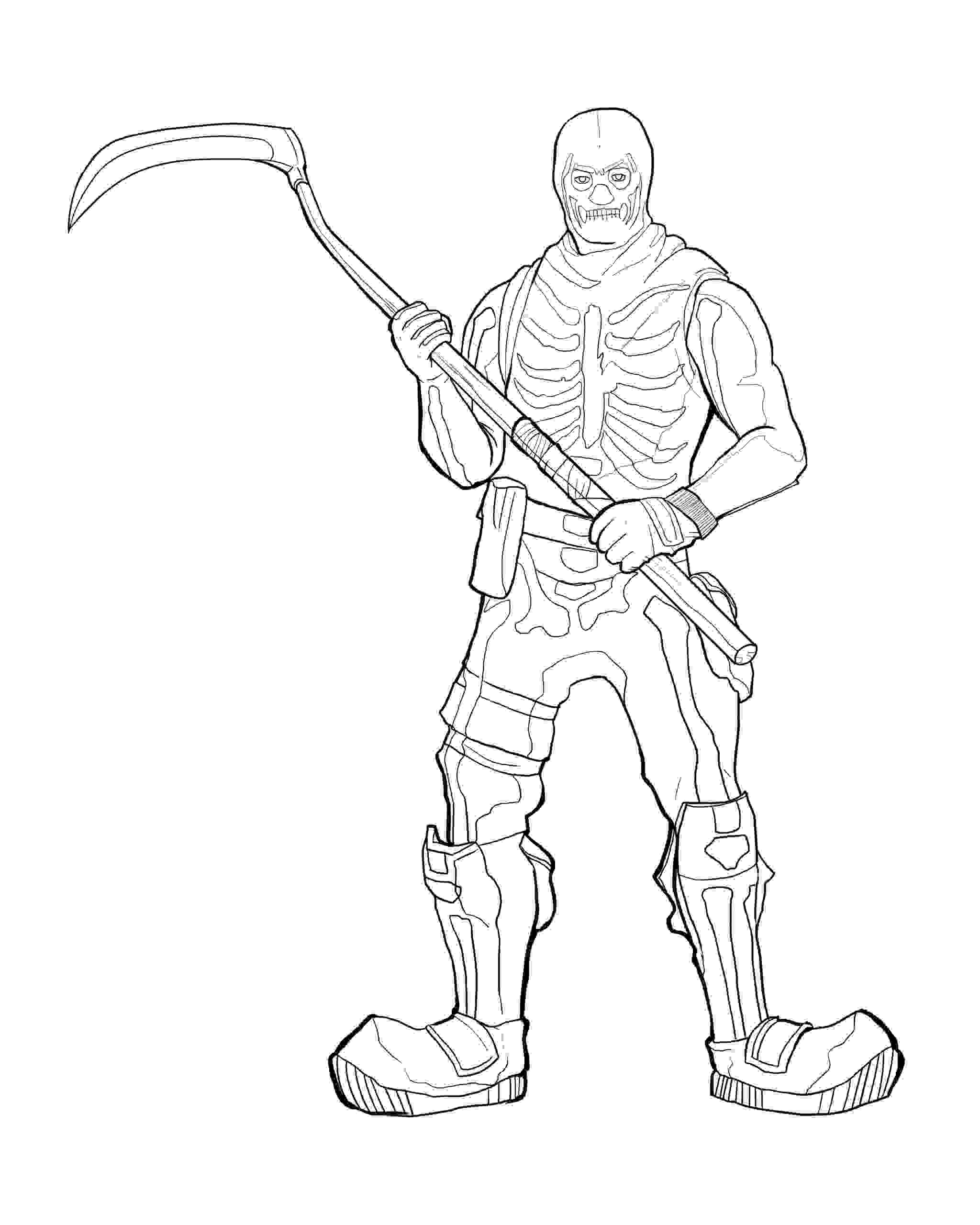 Skull Trooper has a Rare Harvesting Tool in Fortnite Coloring Page