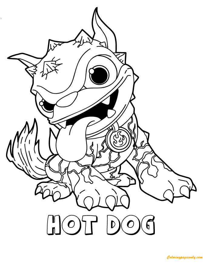 Skylanders Giants Fire Hot Dog Coloring - Skylanders Coloring Pages - For Kids And Adults
