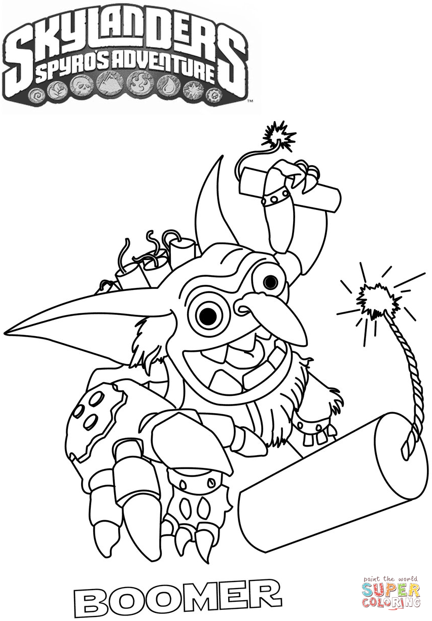 Skylanders Spyro S Adventure Boomer From Skylanders Coloring Pages Cartoons Coloring Pages Coloring Pages For Kids And Adults