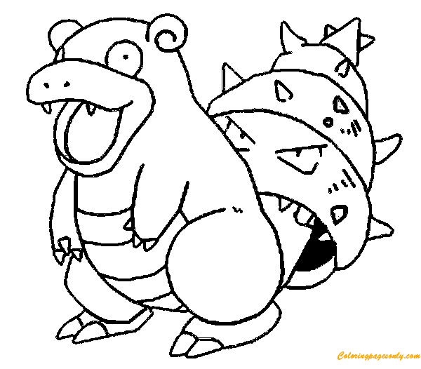 Slowbro Pokemon Coloring Pages