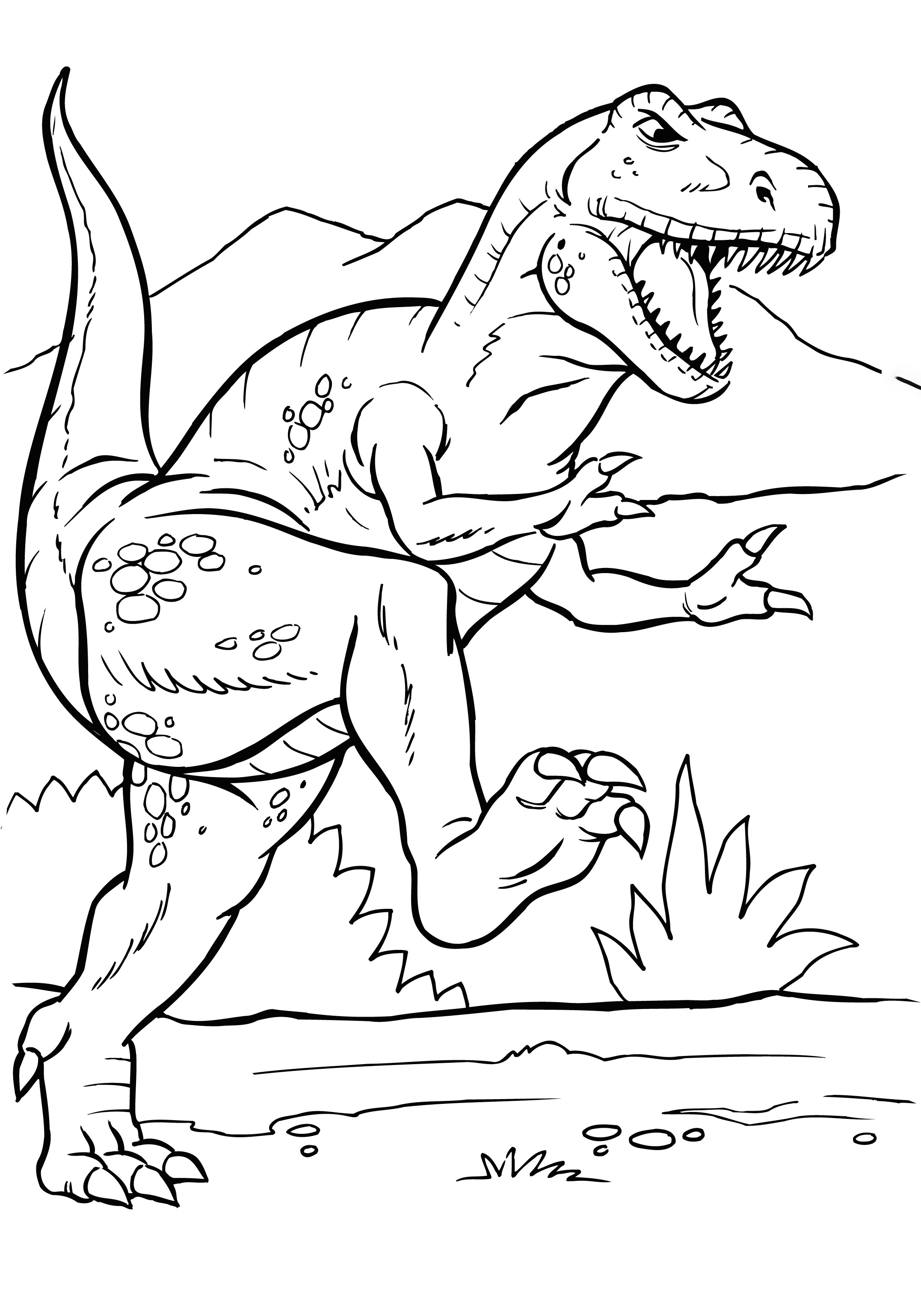 Smiling Allosaurus Coloring Page