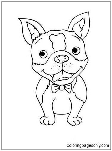Smiling Dog Coloring Page