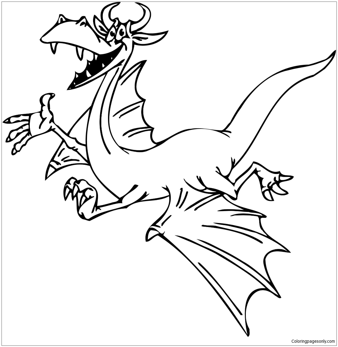 Smiling Dragon Coloring Pages