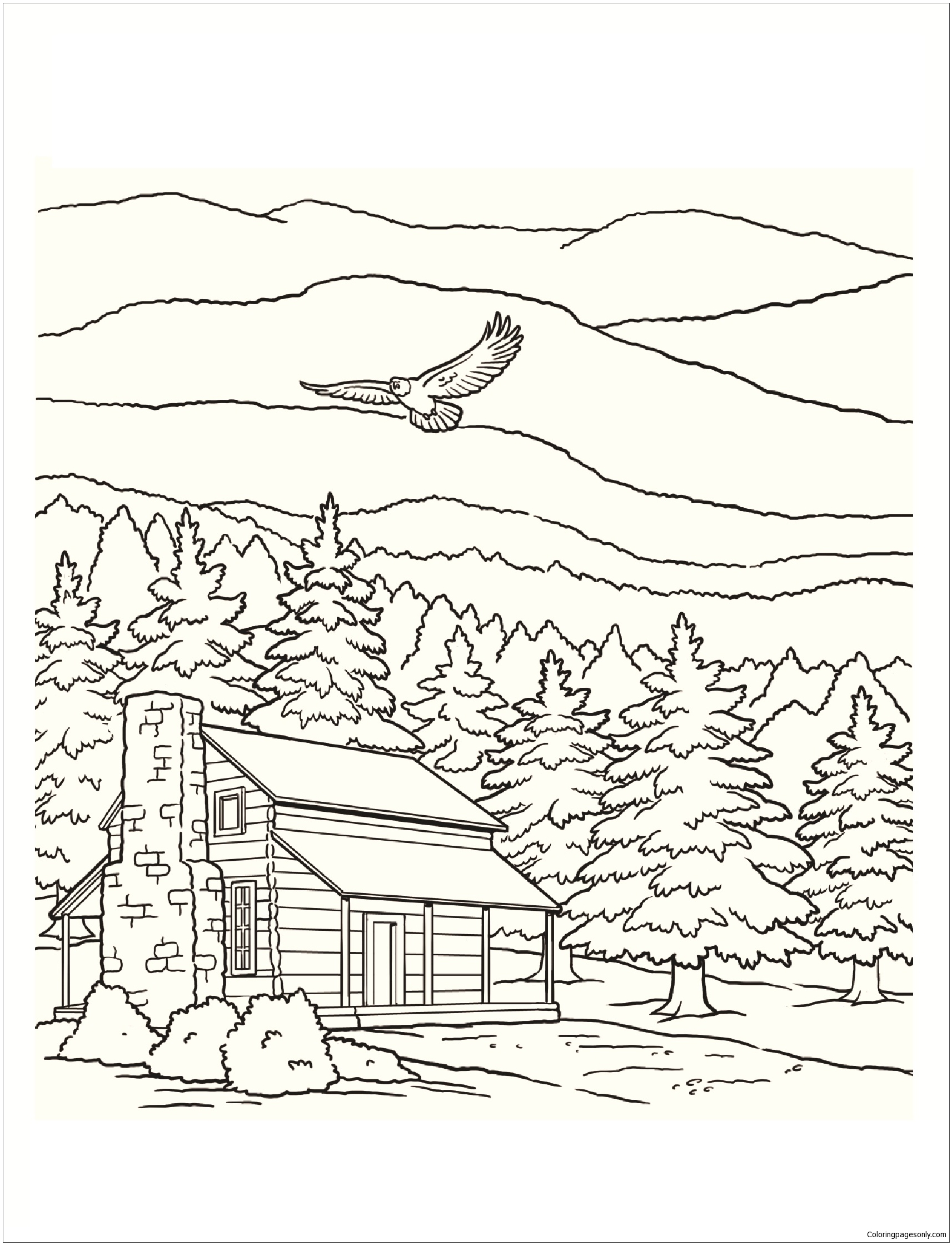 Smoky Mountains National Park Coloring Pages - Mountains Coloring Pages